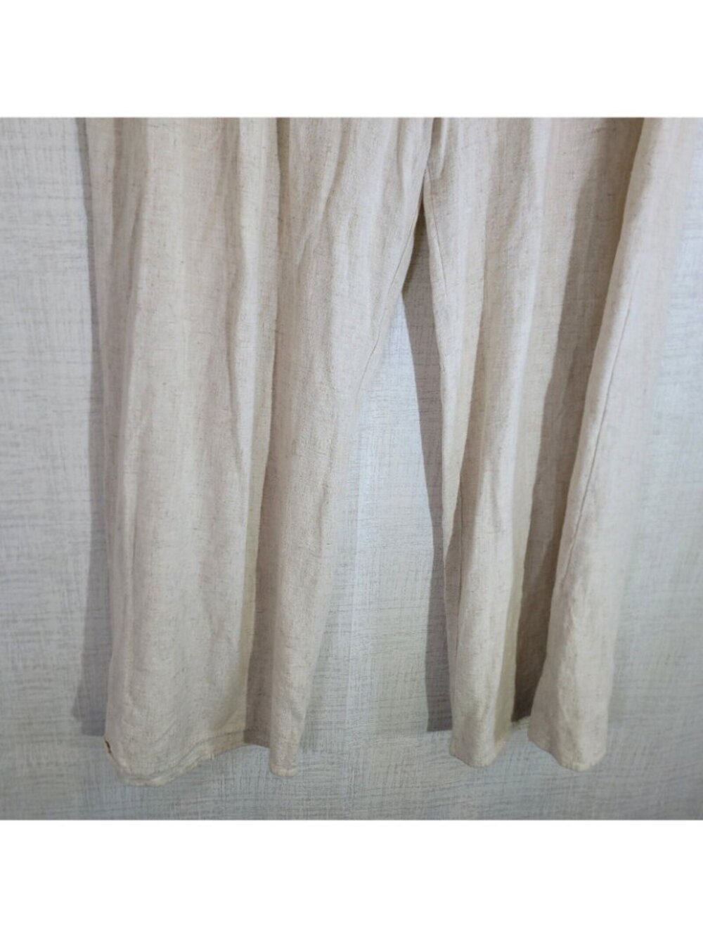 Lulus Wide Leg Pants Womens XL Ivory Belted Linen Blend Lounge Bottoms Bohemian - Picture 9 of 9